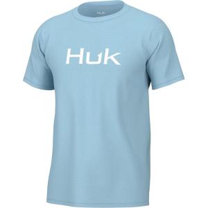 imageHUK Mens Performance Fishing Logo Tee Short Sleeve QuickDryCrystal Blue