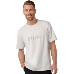 imageHUK Mens Performance Fishing Logo Tee Short Sleeve QuickDryHarbor Mist