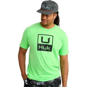 imageHUK Mens Performance Fishing Logo Tee Short Sleeve QuickDryLogo  Summer Green