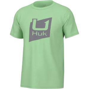 imageHUK Mens Performance Fishing Logo Tee Short Sleeve QuickDrySlice Logo  Patina