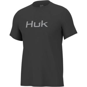 imageHUK Mens Performance Fishing Logo Tee Short Sleeve QuickDryVolcanic Ash