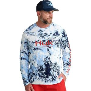 imageHUK Mens Pursuit Pattern Crew Sleeve Performance ShirtMossy Oak  Windsurfer