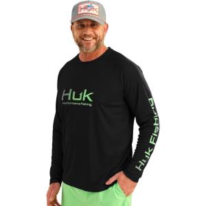 imageHUK Mens Pursuit Vented Long Sleeve 30 UPF Fishing ShirtBlack 20