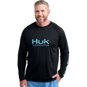 imageHUK Mens Pursuit Vented Long Sleeve 30 UPF Fishing ShirtBlack
