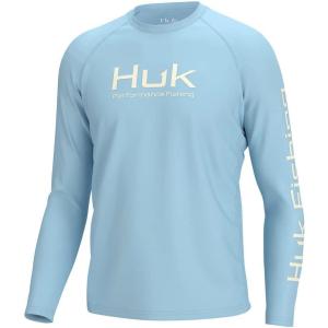 imageHUK Mens Pursuit Vented Long Sleeve 30 UPF Fishing ShirtCrystal Blue