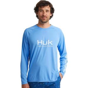 imageHUK Mens Pursuit Vented Long Sleeve 30 UPF Fishing ShirtMarolina Blue
