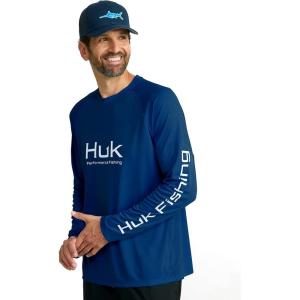 imageHUK Mens Pursuit Vented Long Sleeve 30 UPF Fishing ShirtNaval Academy