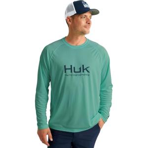 imageHUK Mens Pursuit Vented Long Sleeve 30 UPF Fishing ShirtStorm Blue
