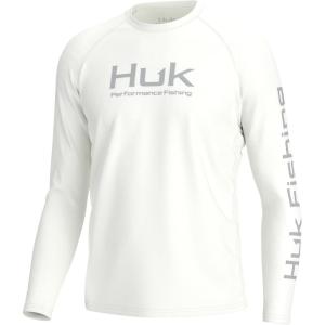imageHUK Mens Pursuit Vented Long Sleeve 30 UPF Fishing ShirtWhite