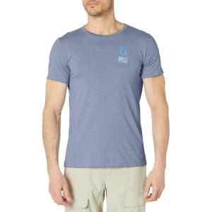 imageHUK Mens Short Sleeve Tee  Performance Fishing TShirtAmericana Brand  Sargasso Sea Heather