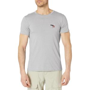 imageHUK Mens Short Sleeve Tee  Performance Fishing TShirtFly Label  Overcast Grey Heather