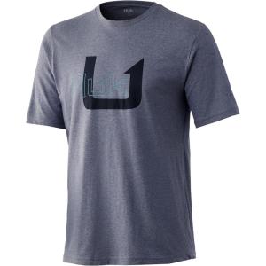 imageHUK Mens Short Sleeve Tee  Performance Fishing TShirtHuk Hero  Sargasso Sea Heather