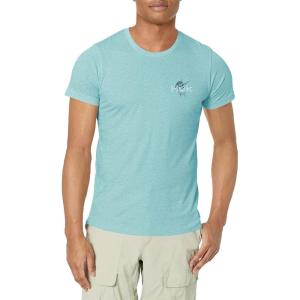 imageHUK Mens Short Sleeve Tee  Performance Fishing TShirtMarlin Shine  Porcelian Blue Heather