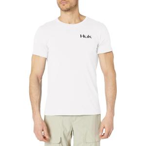 imageHUK Mens Short Sleeve Tee  Performance Fishing TShirtOffshore Shield  White