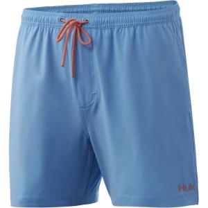 imageHUK Mens Volley 55quot Elastic Waist QuickDry Swim ShortsBaltic Sea