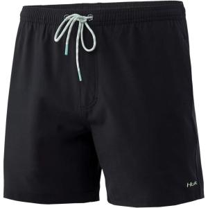 imageHUK Mens Volley 55quot Elastic Waist QuickDry Swim ShortsBlack