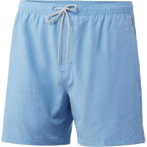 imageHUK Mens Volley 55quot Elastic Waist QuickDry Swim ShortsLined  Azure Blue Heather