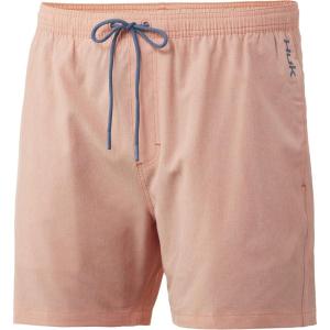 imageHUK Mens Volley 55quot Elastic Waist QuickDry Swim ShortsLined  Desert Flower Heather