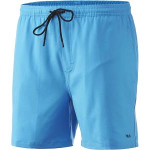 imageHUK Mens Volley 55quot Elastic Waist QuickDry Swim ShortsMalibu Blue