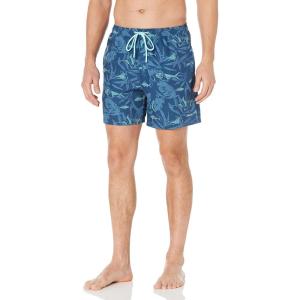 imageHUK Mens Volley 55quot Elastic Waist QuickDry Swim ShortsOcean Palm  Sargasso Sea