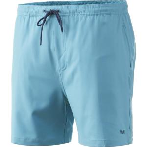 imageHUK Mens Volley 55quot Elastic Waist QuickDry Swim ShortsPorcelain Blue
