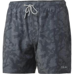 imageHUK Mens Volley 55quot Elastic Waist QuickDry Swim ShortsRunning Lakes  Volcanic Ash