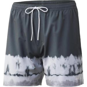 imageHUK Mens Volley 55quot Elastic Waist QuickDry Swim ShortsSalt Dye  Volcanic Ash