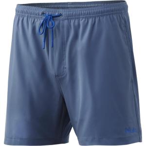 imageHUK Mens Volley 55quot Elastic Waist QuickDry Swim ShortsSilver Blue