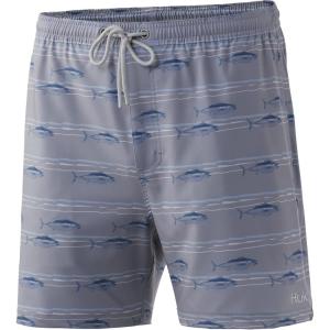 imageHUK Mens Volley 55quot Elastic Waist QuickDry Swim ShortsTuna Volley  Sharkskin