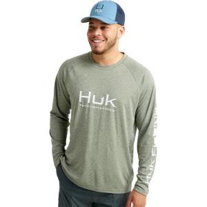 imageHUK Pursuit Heather Long Sleeve Fishing Shirt for MenHeather Moss