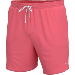 imageHUK Pursuit Volley QuickDry Fishing Shorts for MenSunwashed Red