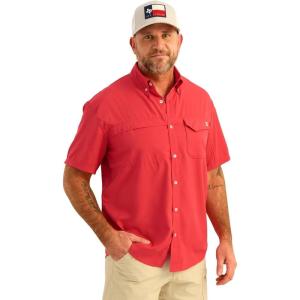 imageHUK Tide Point Solid Short Sleeve Shirt Button Down for MenChannel Marker