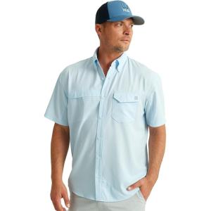 imageHUK Tide Point Solid Short Sleeve Shirt Button Down for MenIce Water