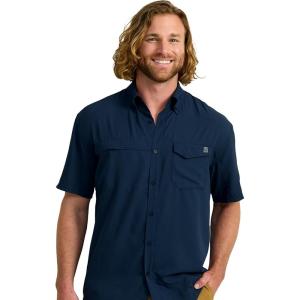 imageHUK Tide Point Solid Short Sleeve Shirt Button Down for MenNaval Academy