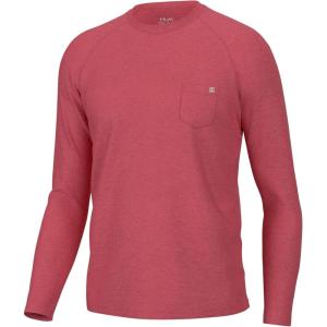 imageHUK Waypoint Long Sleeve Shirt Performance Fishing Tee for MenSunwashed Red