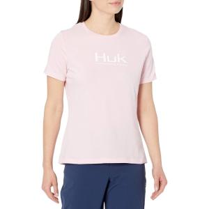 imageHUK Womens Performance Fishing Crew Tee  Ladies TShirtLogo  Pink Lady