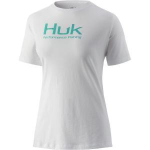 imageHUK Womens Performance Fishing Crew Tee  Ladies TShirtLogo  White