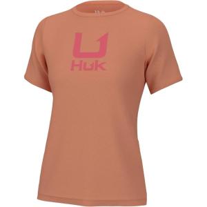 imageHUK Womens Performance Fishing Logo Tee Short Sleeve TShirtCoral Reef