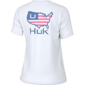 imageHUK Womens Short Sleeve Performance Tee Fishing TShirtAmerican Huk  White