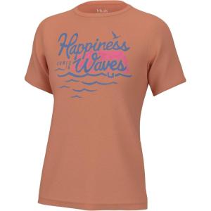 imageHUK Womens Short Sleeve Performance Tee Fishing TShirtHappy Waves  Coral Reef