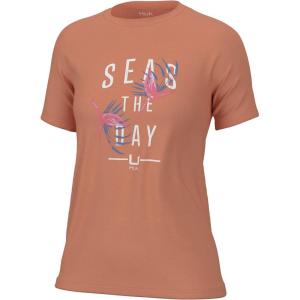 imageHUK Womens Short Sleeve Performance Tee Fishing TShirtSeas the Day  Coral Reef