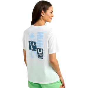 imageHUK Womens Short Sleeve Pocket Tee Fishing TShirtHuk Block Beach  White