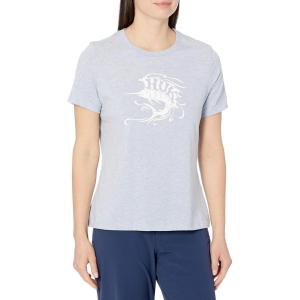 imageHUK Womens V Neck Tee  Ladies TShirt with UPF 30 Sun ProtectionGo Fish  Ice Blue