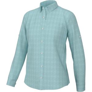 imageHuk Standard Tide Point Pattern Long Sleeve Shirt Button Down for Women Island Paradise Medium