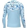 imageHUK Mens Icon X Pattern Long Sleeve Performance Fishing ShirtInside Reef  Azure Blue