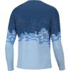 imageHUK Mens Pursuit Pattern Long Sleeve Sun Protecting Fishing ShirtTopo Marsh  Crystal Blue