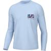 imageHUK Mens Pursuit Pattern Sun Protecting Fishing ShirtTrophy Flag  Ice Water