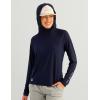 imageHUK Womens A1a Hoodie Lightweight Hooded Fishing Shirt Sun Protection Breathable QuickDry PerformanceNaval Academy