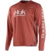 imageHUK Mens Icon X Long Sleeve Fishing Shirt with Sun ProtectionDusty Cedar