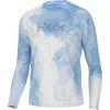 imageHUK Mens Pursuit Pattern Long Sleeve Sun Protecting Fishing ShirtBrackish Rock  Azure Blue